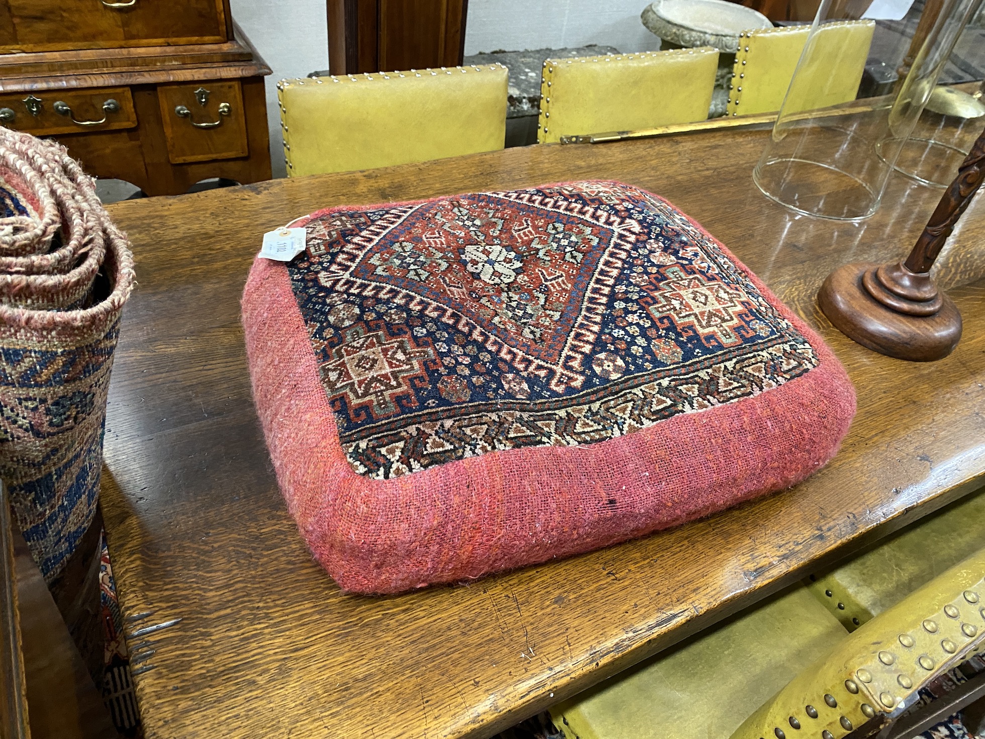 A Kashgai bag face cushion, 65 x 53cm